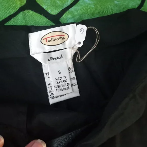 Vintage Talbots Black Stretch Pants Size 8 - Picture 1 of 13